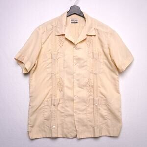 Vintage Farah Embroidered Guayabera Shirt Cuban‎ Style 42